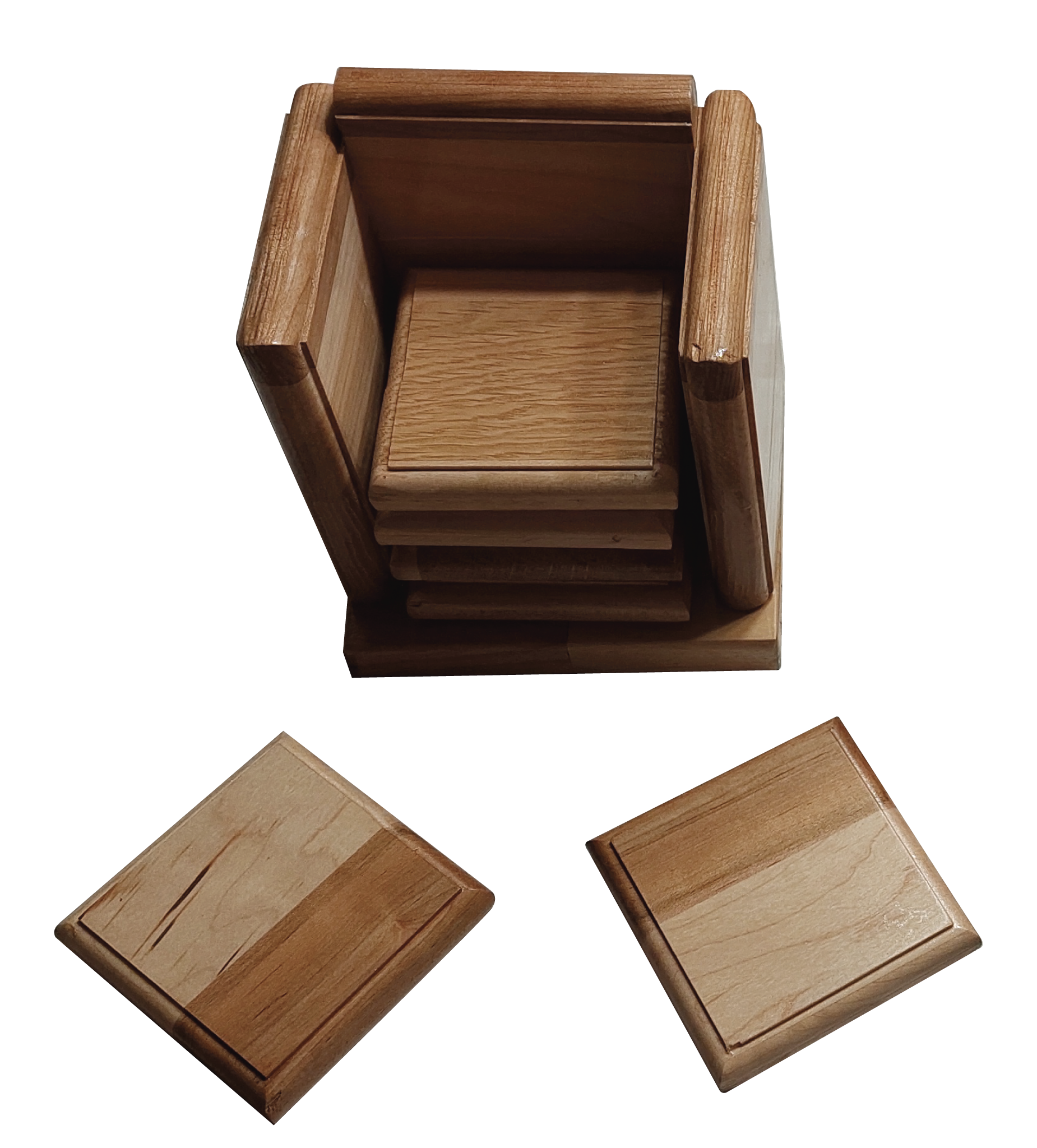 Sous-verre érable arrondi bois massif finition artisanale élégant durable