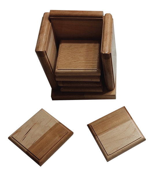 Sous-verre érable arrondi bois massif finition artisanale élégant durable