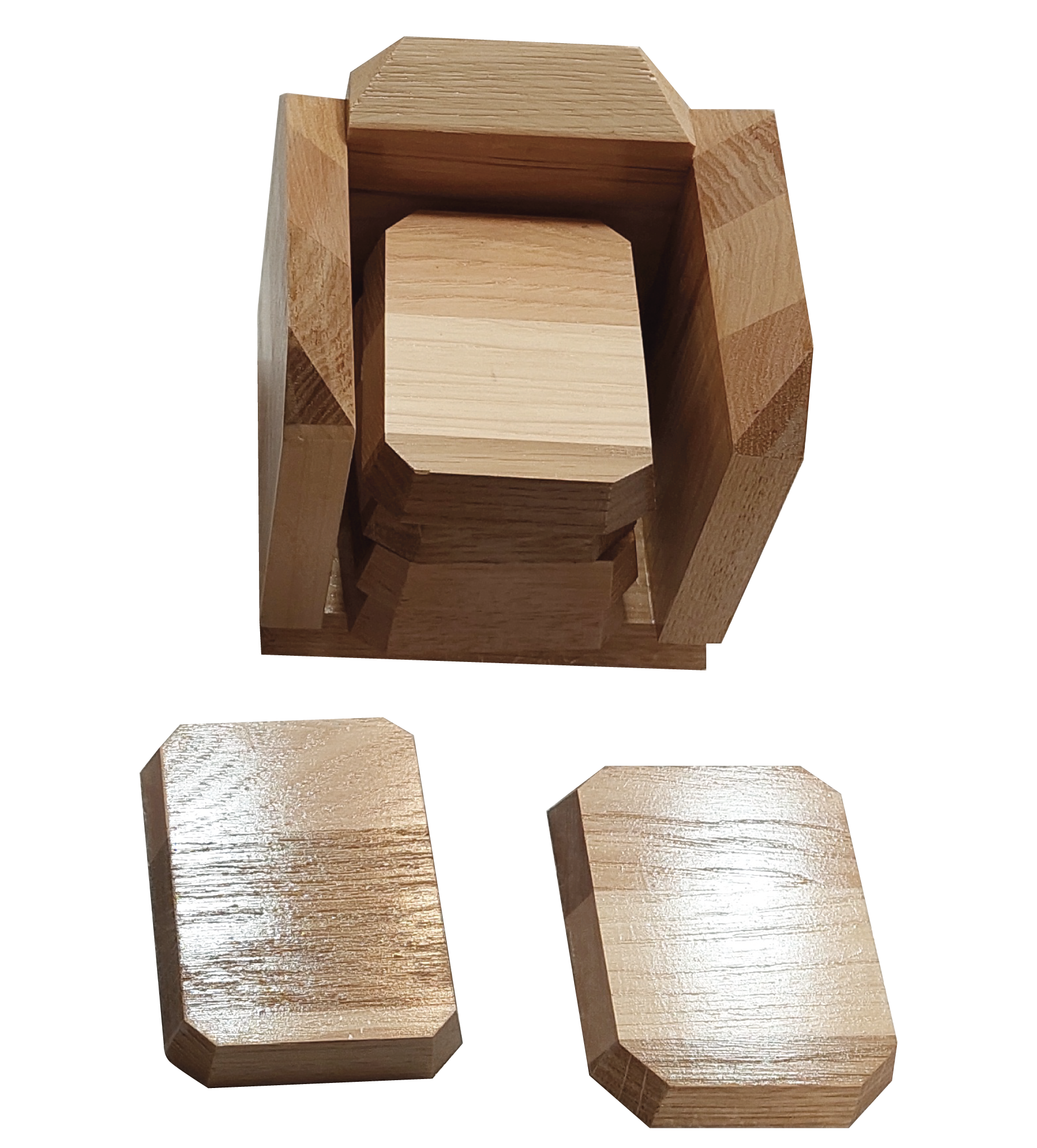 Sous-verre érable angulaire bois massif finition artisanale design moderne durable